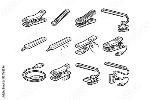 Light grip head sink compact led accessory vector zone icon slim spring