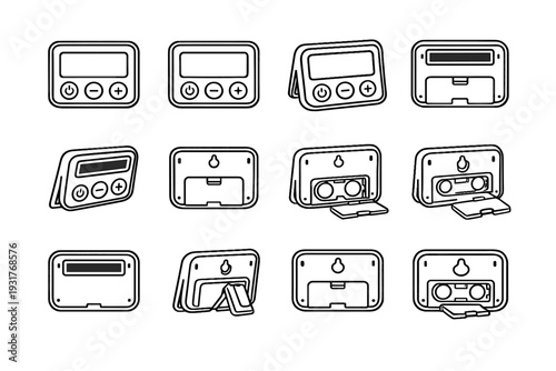 Area icon icons clean modern hanging digital latch body vector simple flat