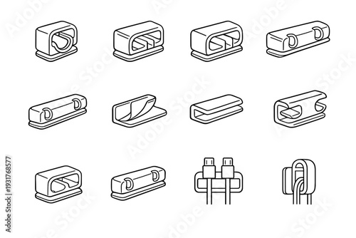 Positioning outline management cord simple functional casing icon unobtrusive cable vector geometry