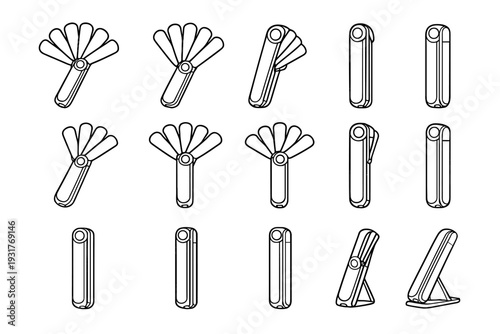 Simple icon vector style blade portable accessory personal fan icons modern matte