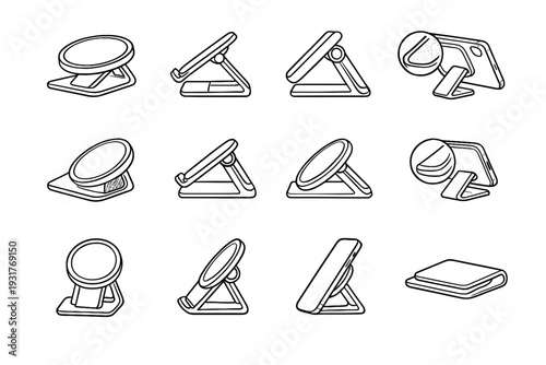 Metal magnetic soft docking vector icon stand frame edge smooth viewing phone