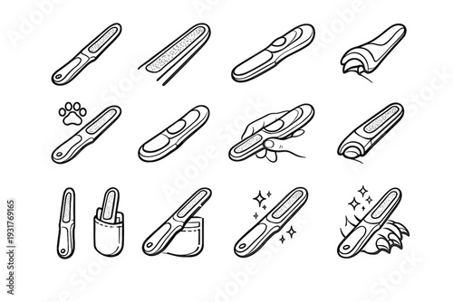 File shape pet vector nail careful matte modern soft edges grooming icon