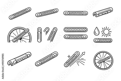 Rounded finish functional silhouette vector icon bike transparent reflection precise spoke reflector