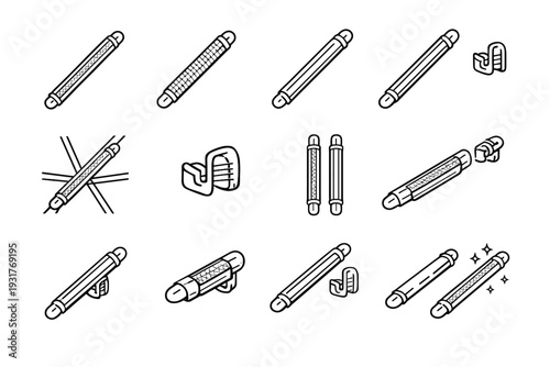 Design icon silhouette rod construction clean bike reflector equipment spoke vector icons