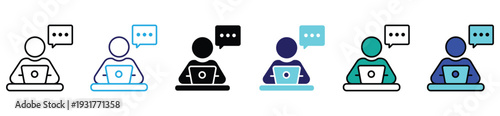 Customer Support and Online Chat Service Icon Set