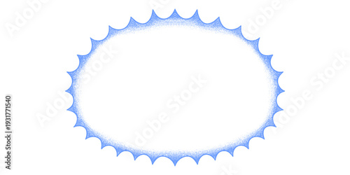 Empty Blue Pointillism Circle Frame for Urban Graffiti Branding.