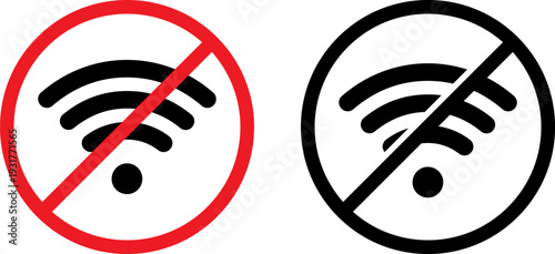 No WiFi icons indicating wireless internet restriction or disconnection