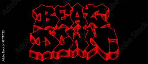 Beat Down Black Graffiti Lettering with Gritty Urban Pointillism.