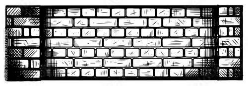 Computer keyboard with scratched and grunge effect