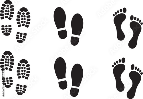  Footprints Shoe Prints Barefoot Prints Walking Steps Icons