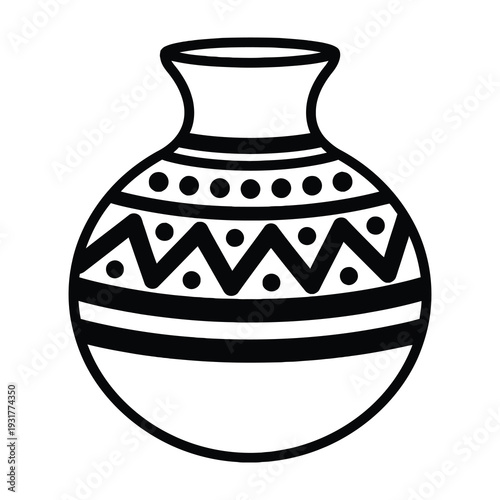 Elegant handcrafted ceramic vase with intricate geometric and dot patterns showcasing traditional artistry for home decor inspiration