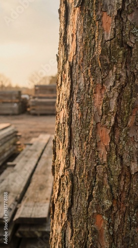 Close-up view of a rugged t...