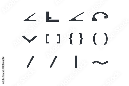 Form obtuse simple icon slash parenthesis vector angle generation image right backslash