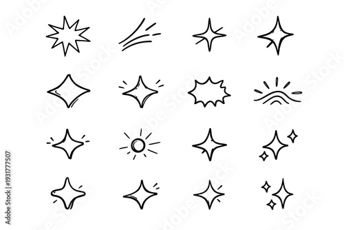 Icons trace burst form vector icon sparkle radiance imperfect shape flawed star