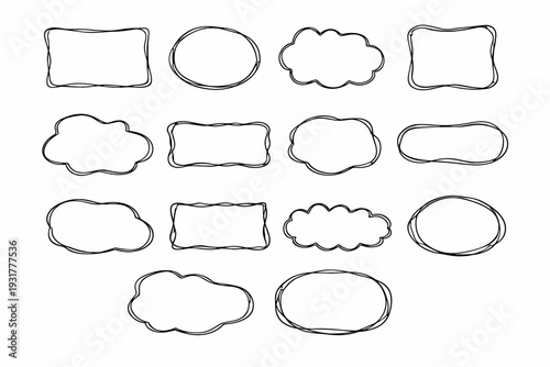 Hand boundary edge irregular icon vector freehand trace outline drawn border line