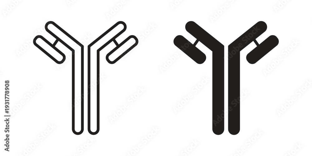 Obraz premium Antibody icon set. Linear style. Vector icons