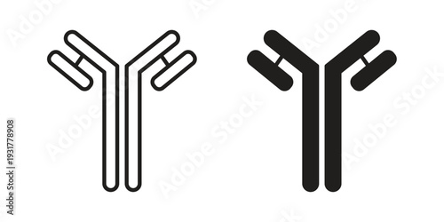 Antibody icon set. Linear style. Vector icons