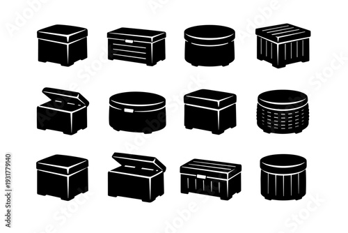 Generation robust construction image storage vector icon stool outdoor simple unit patio