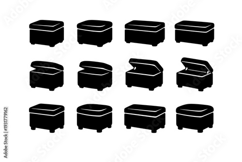 Item vector soft bedroom storage furniture lines multifunction simple generation icon image