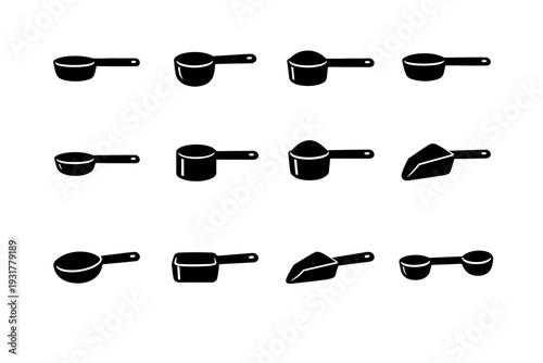 Scoop spice balanced consistent utensil kitchen icons vector icon prep accuracy measuring