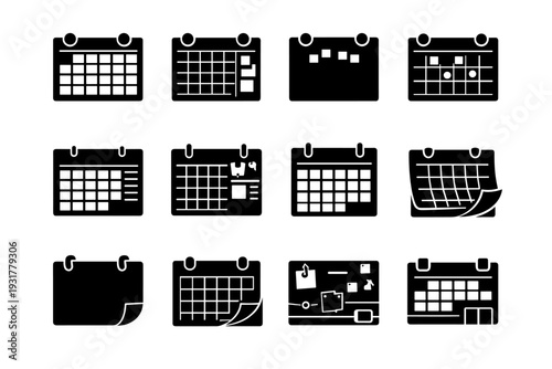 Planner metal filled simple image sheet calendar wall vector attachment generation icon