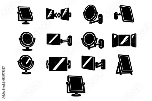 Flexible image vector unit fixture generation adjustable bathroom movable icon mirror simple