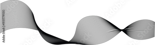 Canvas Print Black and white waveform pattern with oscillating lines