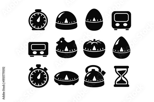 Generation device image vector lightweight timing icon simple kitchen tool form solid