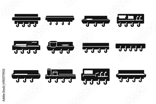 Shelf generation organizer image small hook simple solid surface icon entryway geometry
