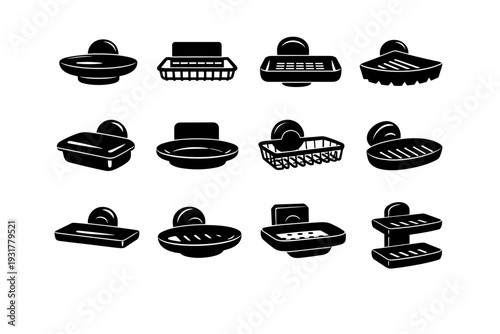 Icon vector tray bathroom simple image dish accessory soap practical organizer generation