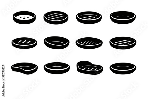 Soap icon solid simple dish vector round circular accessory hygiene smooth image