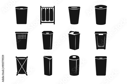 Hamper silhouette vector clothes image vertical tall slim simple icon generation form