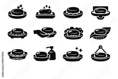 Routine workflow dish vector bathroom icons soap functional everyday icon clean sink
