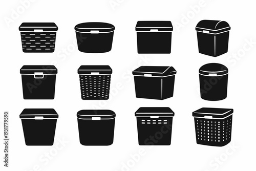 Accessory functional lid storage simple vector laundry unit icon image solid form
