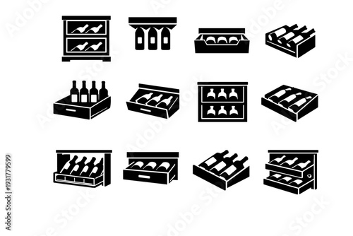 Image compact bottle interior solution storage solid generation form hidden simple vector