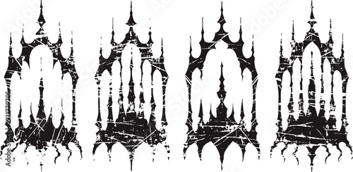 gothic arches silhouette classic medieval architectural elements with pointed tops and ornate details