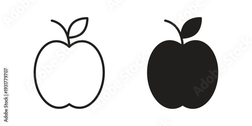 Apple icon set. Linear style. Vector icons