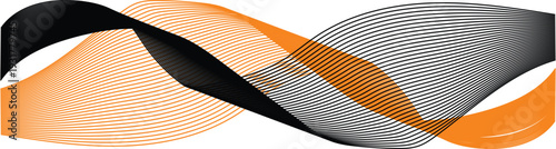 Vibrant abstract art with swirling black orange and white lines