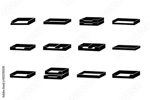 Vector practical generation image silhouette simple solution workspace solid compact tabletop icon