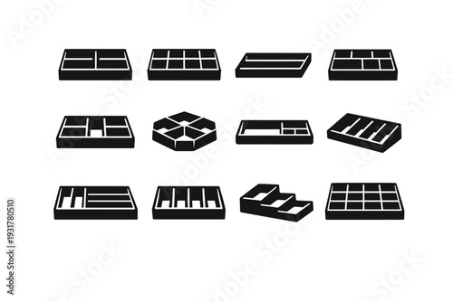 Wooden warm icon storage household solution insert generation image divider vector simple