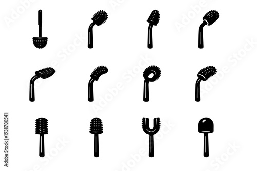 Material head look solid hygienic vector toilet simple brush image generation icon