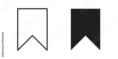 Bookmark icon set. Linear style. Vector icons