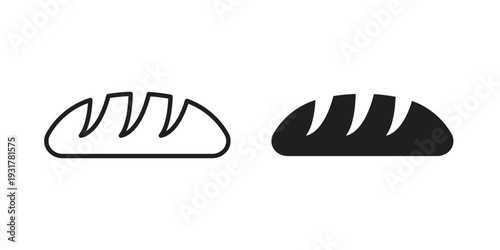 Bread loaf icon set. Linear style. Vector icons