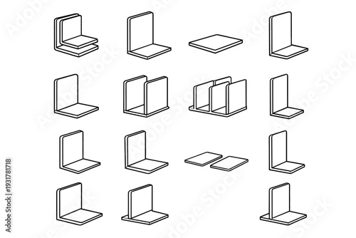 Dividers icon geometry clean stackable accessory proportions book vector balanced edge base