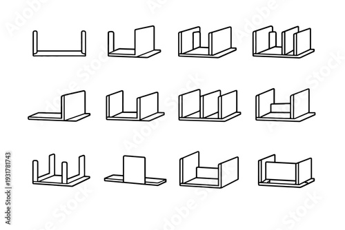 Proportions modern weight divider book straight vector outline stackable lines seamless geometric