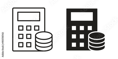 Budget icon set. Linear style. Vector icons