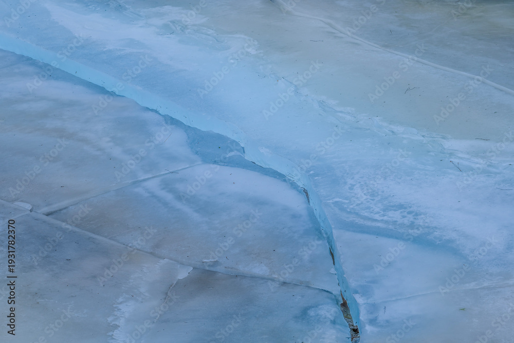Fototapeta premium Abstract background of ice structure in a river landscape