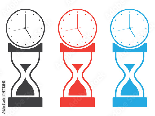 sandglass clock and watch icon