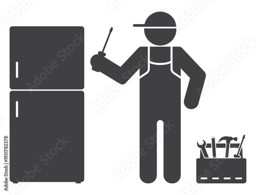 repairman fix fridge icon
