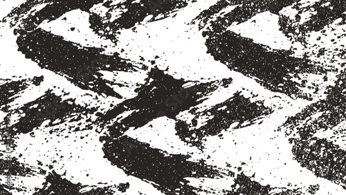 Abstract black and white grunge texture background with diagonal distressed patterns